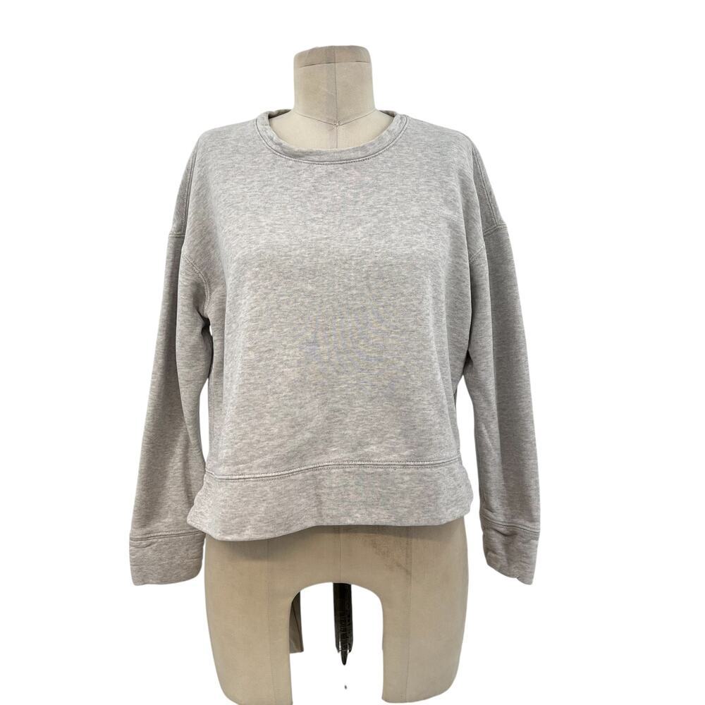 James Perse Light‎ Gray Crew Neck Terry Cotton Sweatshirt Size 0 / XS